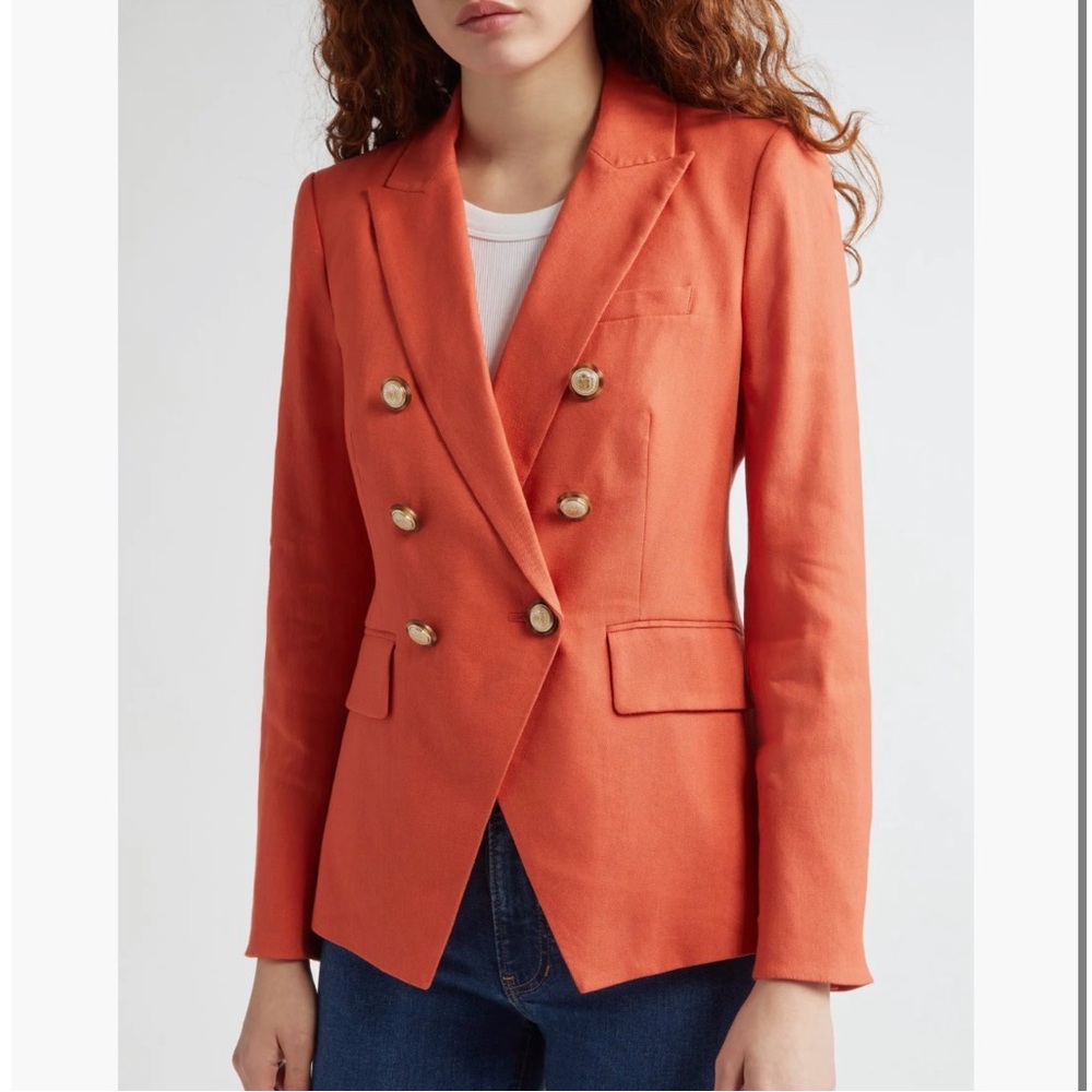 Veronica Beard Miller Double Breasted Jacket persimmon 16 NWT